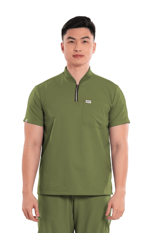 Airstretch® Custom Fit Half Zipped Men Scrub Top