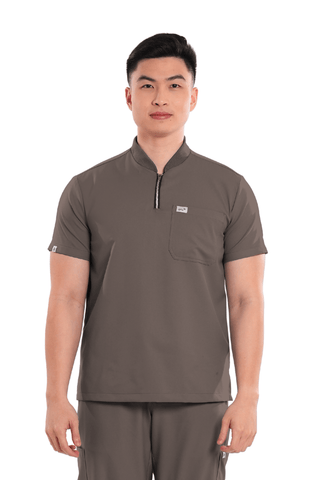 Airstretch® Half Zipped Men Scrub Top