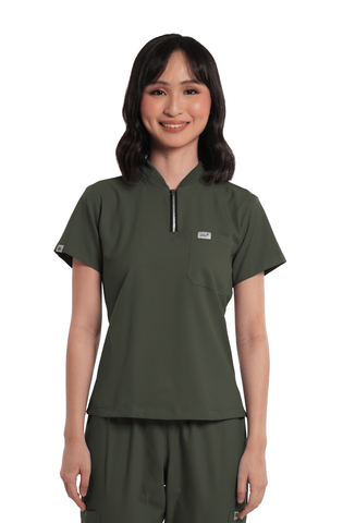 Airstretch® Custom Fit Half Zipped Women Scrub Top