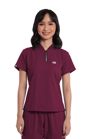 Airstretch® Custom Fit Half Zipped Women Scrub Top
