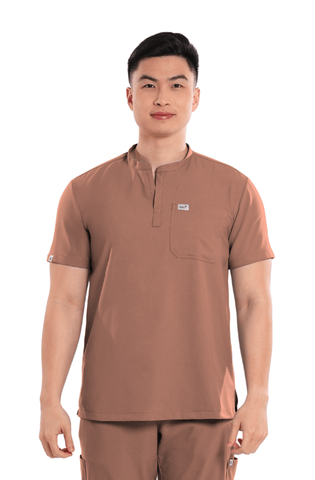 Airstretch® Custom Fit Mandarin Men Scrub Top