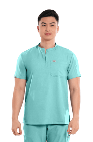 Airstretch® Custom Fit Mandarin Men Scrub Top