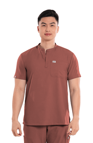 Airstretch® Custom Fit Mandarin Men Scrub Top
