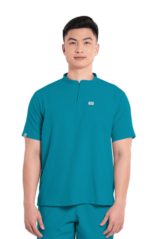 Basicflex® Custom Fit Mandarin Men Scrub Top