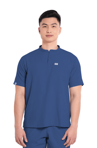 Basicflex® Custom Fit Mandarin Men Scrub Top