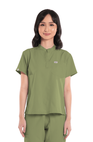 Basicflex® Custom Fit Mandarin Women Scrub Top
