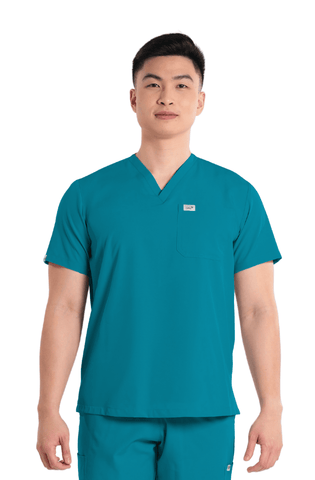 Basicflex® Custom Fit V-Neck Men Scrub Top