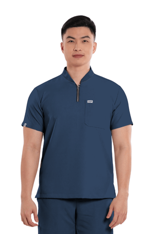 Luxe® Custom Fit Half Zipped Men Scrub Top