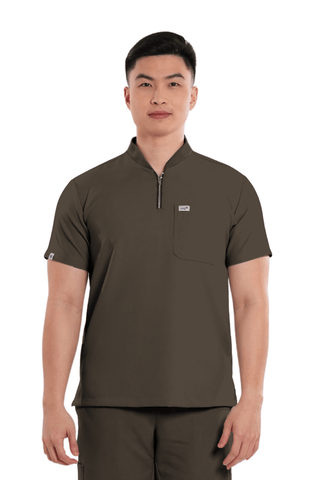 Luxe® Custom Fit Half Zipped Men Scrub Top