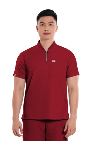 Luxe® Custom Fit Half Zipped Men Scrub Top