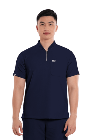 Luxe® Custom Fit Half Zipped Men Scrub Top