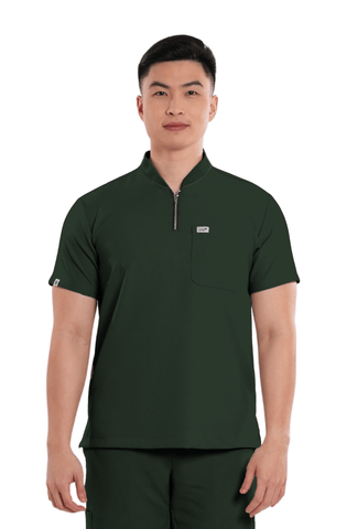 Luxe® Custom Fit Half Zipped Men Scrub Top