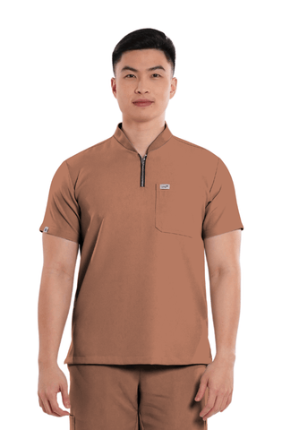 Luxe® Custom Fit Half Zipped Men Scrub Top