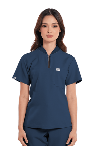 Luxe® Custom Fit Half Zipped Women Scrub Top