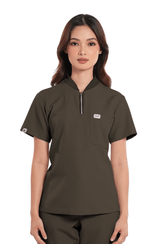 Luxe® Custom Fit Half Zipped Women Scrub Top