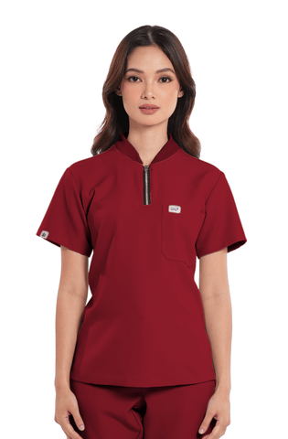 Luxe® Custom Fit Half Zipped Women Scrub Top