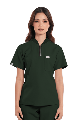 Luxe® Custom Fit Half Zipped Women Scrub Top
