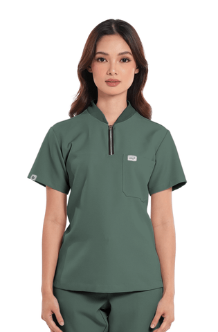 Luxe® Custom Fit Half Zipped Women Scrub Top