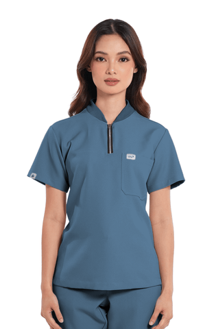 Luxe® Custom Fit Half Zipped Women Scrub Top