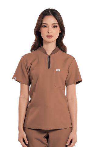 Luxe® Custom Fit Half Zipped Women Scrub Top