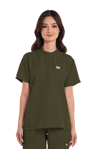 Twill Mandarin Women Scrub Top