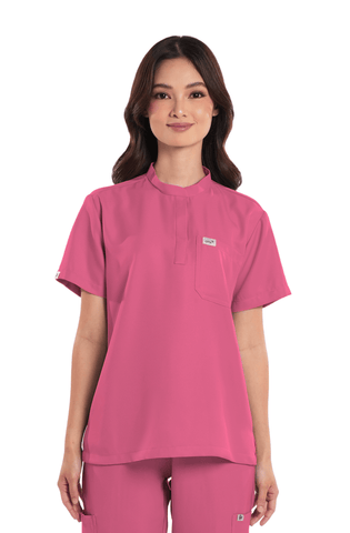 Twill Custom Fit Mandarin Women Scrub Top