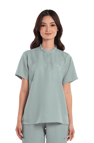 Twill Custom Fit Mandarin Women Scrub Top