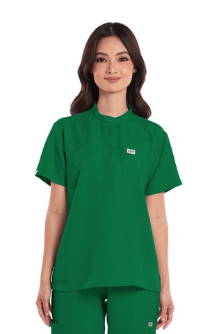 Twill Mandarin Women Scrub Top