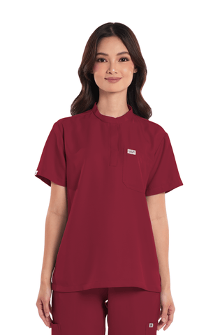 Twill Custom Fit Mandarin Women Scrub Top