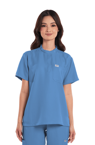 Twill Custom Fit Mandarin Women Scrub Top
