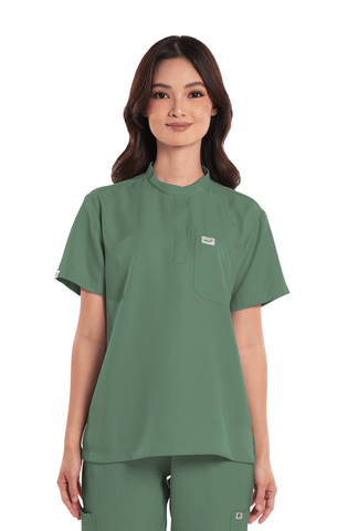 Twill Mandarin Women Scrub Top