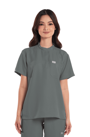 Twill Custom Fit Mandarin Women Scrub Top