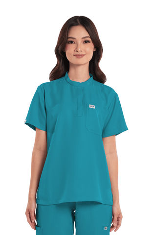 Twill Custom Fit Mandarin Women Scrub Top