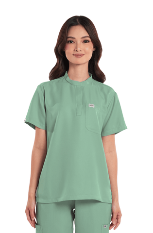 Twill Custom Fit Mandarin Women Scrub Top