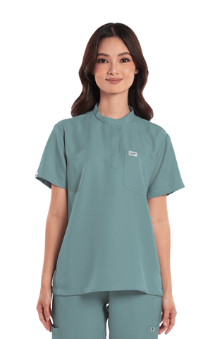 Twill Mandarin Women Scrub Top