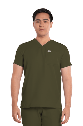 Twill V-Neck Men Scrub Top