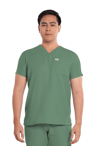 Twill V-Neck Men Scrub Top