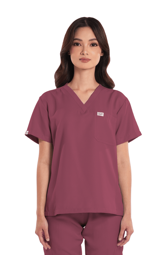 Twill Custom Fit V-Neck Women Scrub Top