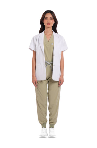Wool Custom Fit Short Sleeve Women Scrub Blazer